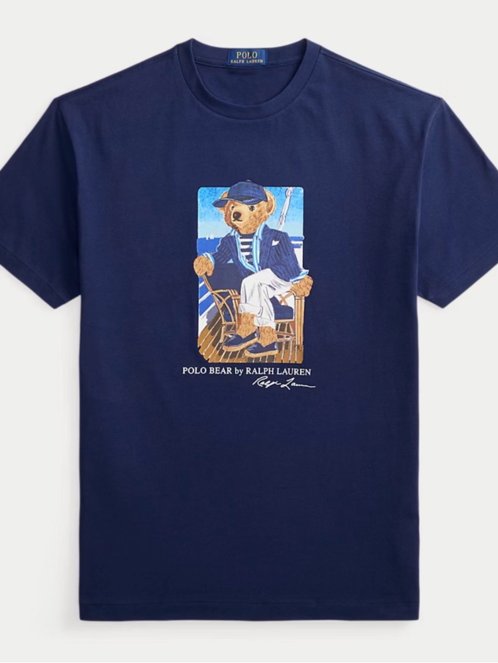 New! Polo Ralph Lauren Navy Bear Graphic Crewneck T-Shirt. Navy Blue, 2XL